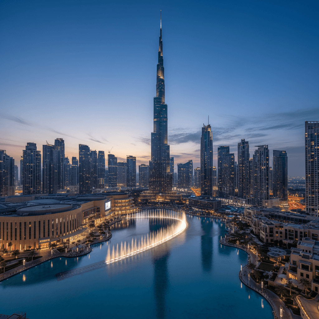 Downtown Dubai skyline and properties